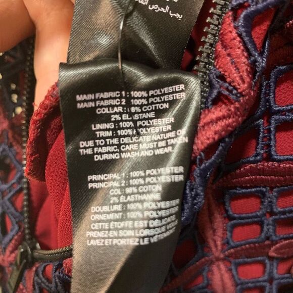 Self-Portrait Floral Grid Midi Dress Lace Collared US 2 UK 6 Extra Small - Picture 7 of 8